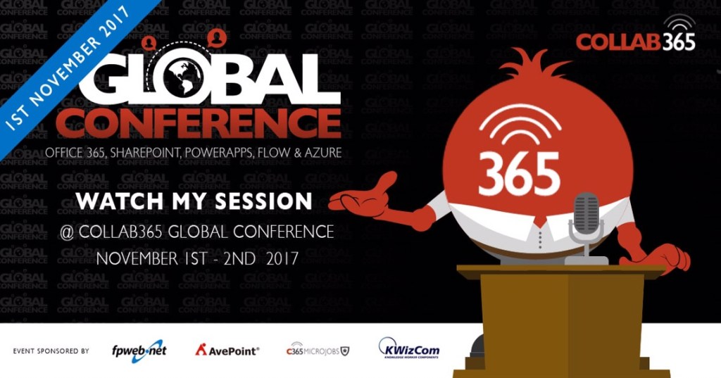 Speaking at Collab365 Global Conference 2017&nbsp;#Collab365