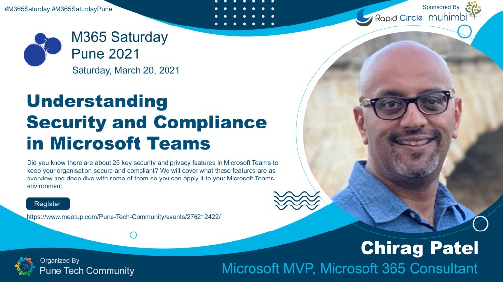 Speaking at M365 Saturday Pune 2021 #m365saturdaypune